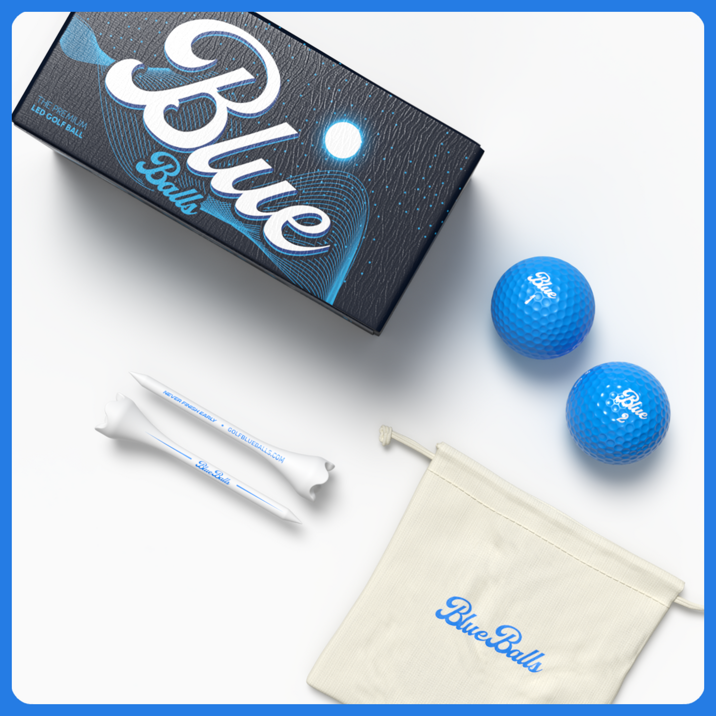 BLUE BALLS LED GOLF BALLS (2-PACK)