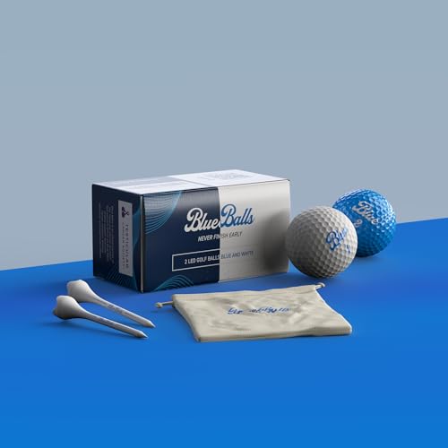 WHITE & BLUE LED GOLF BALLS (2-PACK)