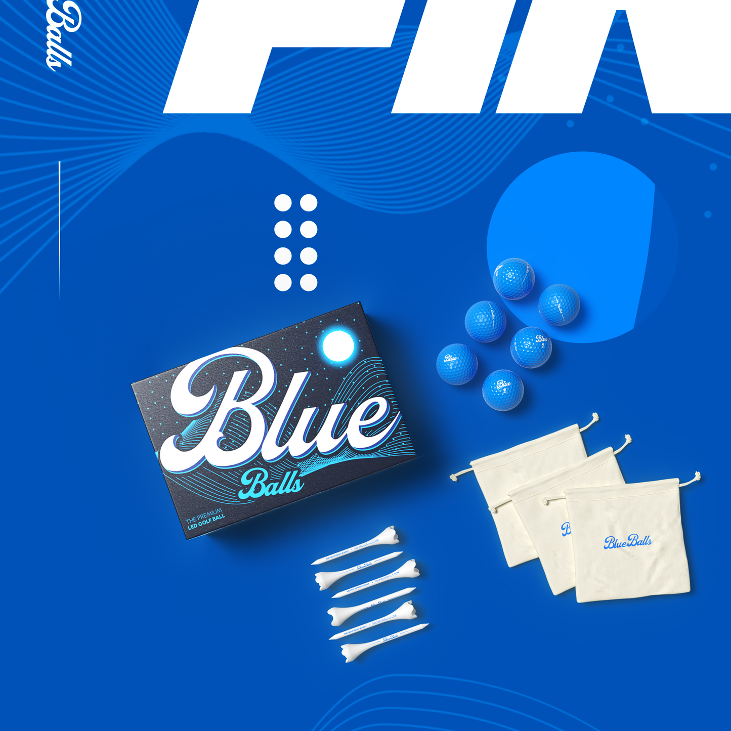 BLUE BALLS LED GOLF BALLS (6-PACK)