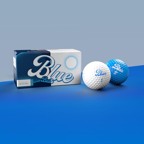 WHITE & BLUE LED GOLF BALLS (2-PACK)